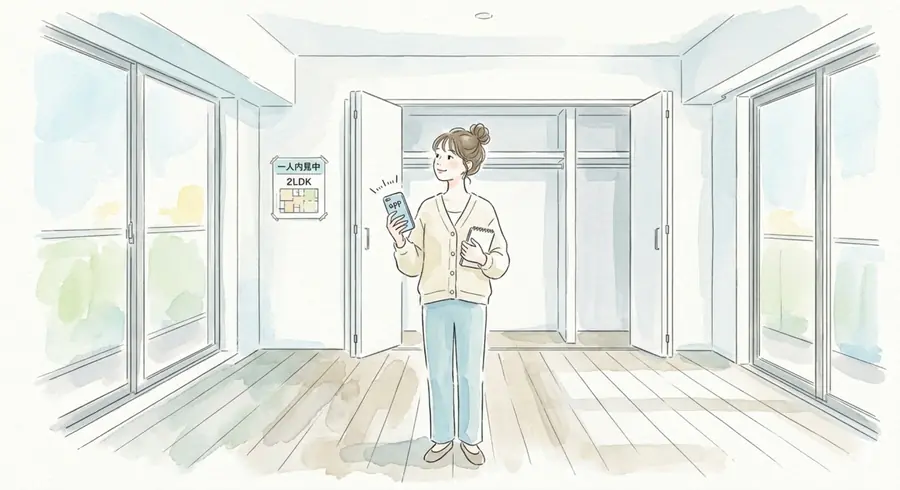 内見を一人でするイメージ　セルフ内見