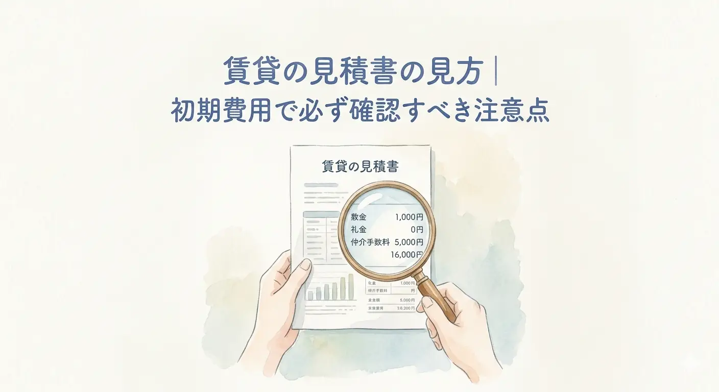 賃貸の見積書の見方｜初期費用で必ず確認すべき注意点
